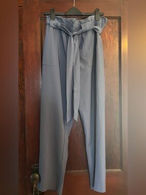 Kancy Kole Paper Bag Waist Slate Blue Pants - Size XL